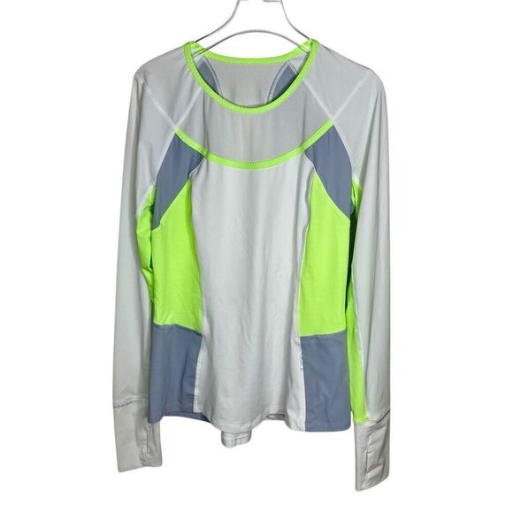 LULULEMON TRAIL BOUND LONG SLEEVE 8 WHITE CLEAR MINT Top Running Hiking Workout - Picture 2 of 9